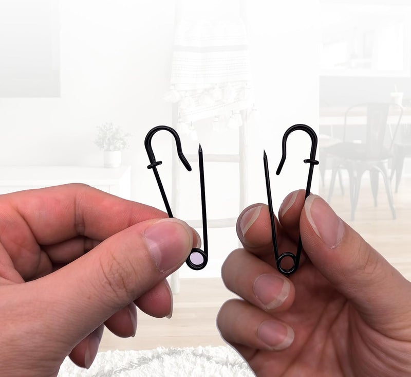 Urmspst Safety Pins (Upgraded), 2" Large Heavy Duty Safety Pins - 50 PCS for Clothes, Leather, Canvas, Blankets, Crafts, Skirts, Kilts (Black) - Image 3